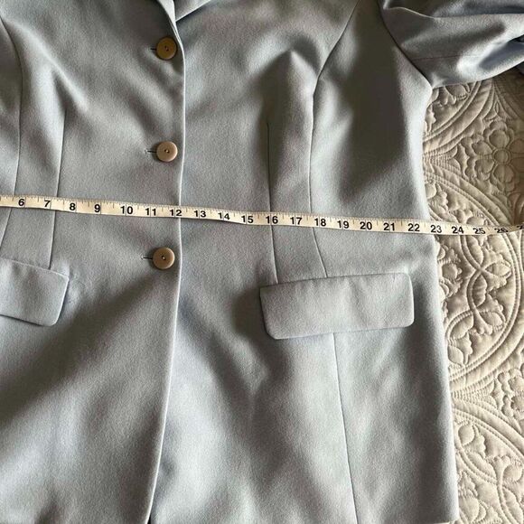 Josephine Chaus Virgin Wool Light Blue Blazer Jacket Women's Size 16 - Picture 11 of 12